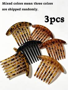 3/1pc French Hair Comb, Hair Clip, Universal, Women's Bun Styling Tool, INS Style, All-Season Essential, Commute/Date/Daily Fashion Hair Accessory, Bun Extender, Hair Styling Accessory, Hair Styling Tool, Travel Essential, Mini Essential - Multicolor - View 12