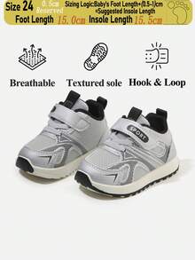Unisex Toddler PU With Printed Grid Pattern Walking Shoes, Infant Hook & Loop Lightweight Grip Outsole Sneakers (Size By Insole Length, Unit:Cm) - Black - View 14