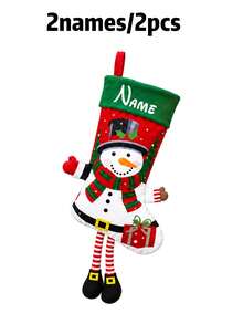 Custom Name Long Leg Christmas Stocking, Festive Fireplace Mantel Gift Sock, Personalized Xmas Tree Hanging Decor, Cute Holiday Decoration, Customized Seasonal Keepsake, Customizable Christmas Gift For Home, Home Christmas Decorations - Multicolor - View 29