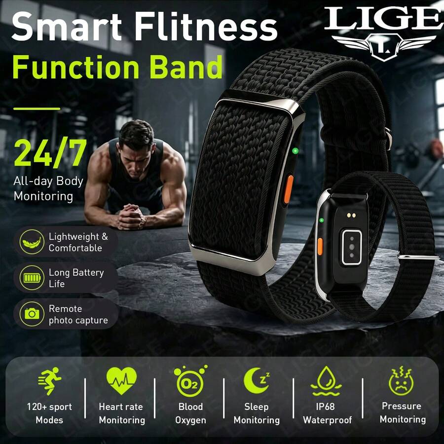 LIGE Fashion New Smart Band, Screenless Design, Waterproof, Multiple Sports Modes, Activity Tracking, Sleep Monitoring - View 1
