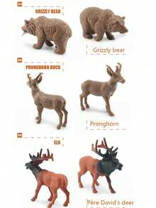Children's Animal Figurine Models, Small Models Of North American Animals, Handheld Model Toys, Can Be Used As Decorative Items Or Collectibles - Multicolor - View 7