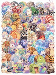 54 Pcs Stiker PET Siput Kartun Lucu Estetik, Dekal Hewan Kreatif Lucu Tahan Air, Set Stiker Jurnal untuk Scrapbook Botol Minum Laptop Casing Ponsel untuk Anak Perempuan - siput - View 1
