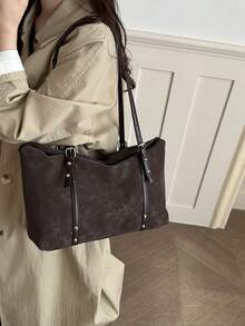 Premium Suede Pillow Bag For Women 2026 New Matte Patchwork Underarm Bag Large Capacity Shoulder Crossbody Bag - Coffee - View 3
