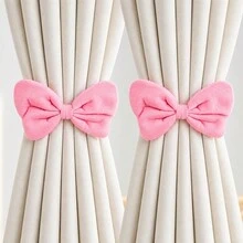 2pcs/1pc Bowknot Curtain Tieback Rope, No Drilling Installation, Baby Room Door Curtain Decoration Tieback, Suitable For Bedroom And Living Room - Multicolor - View 9