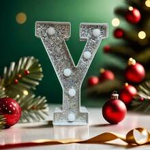 21cm/8.27in Silver Letter Light Home Decor, Wedding Birthday Party Proposal Decoration Letter & Number Light, Girls Dorm Room Decoration Light, Letter Light Sign - Warm white light - View 12