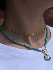 Collar con colgante para mujer, versátil y de moda, se puede regalar a la novia - Multicolor - Ver 10