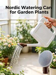 Watering Can, Large Capacity Watering Can, 1L Modern Square Watering Can, Long Spout Plastic Watering Can, Suitable For Indoor Plants - Multicolor - View 2