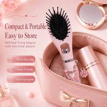 2-In-1 Portable Spray Comb With Replaceable Spray Bottle And Detachable Bow Charm - BPS-Free, Suitable For Girls/Women, Travel-Friendly Air Cushion Massage Comb, Compact Hair Styling Accessory, Ideal Gift For Adding Volume/Hold - A - View 6