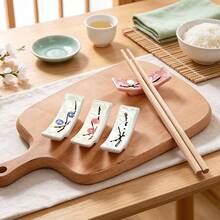 2pcs/4pcs Random Style Ceramic Chopstick Rests, Hand Painted Floral Cutlery Holders For Knife Fork Spoon, Porcelain Tableware Support Stands, Decorative Dining Table Accessories, Suitable For Home Kitchen Restaurant - View 1