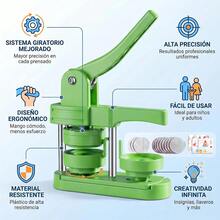 Kit de máquina para hacer botones de 58mm (2.25 pulgadas): Kit de máquina para hacer pines con suministros DIY de 100 juegos, máquina para hacer botones de operación manual para pines - A - Ver 2