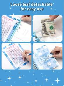 Floral 100-Day Savings Challenge Notebook, Budget Planner Binder With Cash Envelopes And Memo Pages, Daily Planning Financial Goal Savings Organizer, Suitable For Home, Office, Travel, Holiday Gift And Personal Organization Management - Multiple Styles - View 5