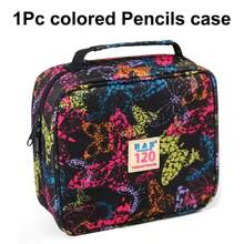 120-Slot Colored Pencil Storage Box, Large Capacity Pen Pouch, Gel Pen Organizer With Zipper, Portable - 120 Holes--red - View 7