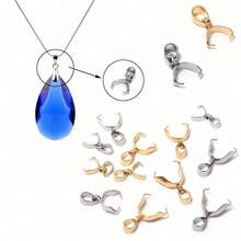 20pcs Silver Stainless Steel Embossed Pendant Connectors, For DIY Jewelry Making Bracelets Necklaces Earrings, Top Choice For Jewelry Lovers, Versatile For Daily Wear - Silver - View 1