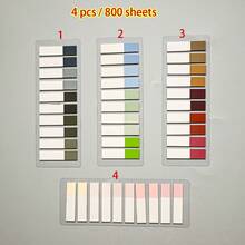 30pcs/6000 Sheets, 18pcs/3600 Sheets, 12pcs/2400 Sheets Sticky Notes Index Tabs Labels PET Material Semi-Transparent Plastic Waterproof Sticky Notes Color Series Marker Tabs Student Textbook Note-Taking Tabs With Ruler Reading Book Message Tabs School Back-To-School Supplies Office Document Tabs - one-size - View 15