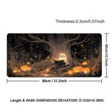 White Ghost Reading Book Pumpkin Forest Desk Mat Halloween Theme Playmat Large Rubber Mouse Pad Mousepad NonSlip Base For Work Office Game Home Tabletop Mat - View 11