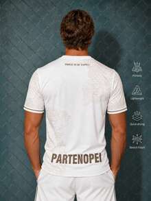 Men's Naples Football Jersey T-Shirt, Italian Naples Inspired Top, Suitable For Matches, Street, Parties And Daily Wear, Perfect For Men, Fans, Great Gift - White - View 5