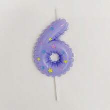 HIBIRTH 1pc Creative Candy Color Star Print Number Candle Cake Decoration Supplies Number 0-9 Birthday Party Celebration Wish Candle Plug-In - View 14