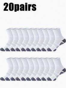 10 Pasang Kaos Kaki Olahraga Pria Setengah Betis Hitam Tahan Aus Menyerap Keringat Berpori dengan Penyangga Lengkung untuk Lari dan Fitness - MultiWarna - View 16