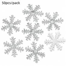 50pcs/Pack Non-Woven Fabric Colorful Gold Glitter Christmas Six-Petal Snowflake Decoration Material 2.5cm Holiday Party Decor Gift Handmade DIY Clothing Box Packaging Accessories Hair Ornament Headpiece Jewelry Accessory Material - Six-petal Snowflake - View 12