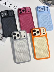 Luxury Breathable Heat Dissipation Invisible Ring Holder Magnetic Phone Case Compatible With Iphone 18 Pro Max 18 Pro 17 Pro Max 17 Pro 17 16 Pro Max 16 Pro 16 15 Pro Max 15 Pro 15 14 Pro Max 14 Pro 14 13 Pro Max 13 Pro 13 Wireless Charge Soft Silicone Cover - Cherry Red - View 2