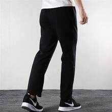 Nike Men's Casual Everyday Basic Straight-Leg Knit French Terry Breathable Mid-Rise Sweatpants - Black - View 2