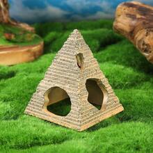 2PCS Fish Tank Decor Egyptian Pyramid Tree Hole Resin Ornament Aquarium Decoration Fish Shrimp Spawning Hiding Cave Craft - Happy Aquarium - View 2