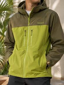 Timberland Men's Soft Woven Hooded Jacket, Comfortable Minimalist Outdoor Sports Daily Commute Wear Jacket A41SFEID - Khaki/Yellow-green - View 4