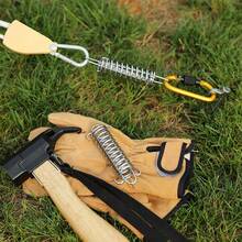 1/2pcs Outdoor Tent Spring Guyline Buckle Multi-Purpose Camping High Strength Stainless Steel Rope Clip Sunshade Fixing Hook - Silver - View 4