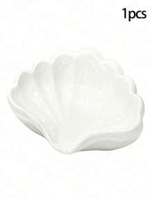 1/2pcs Nordic Style Shell Shaped Soap Dish, Multifunctional Makeup & Jewelry Storage Tray, White Desktop Decor, Non-Slip Soap Holder, Vanity Countertop Organizer, Minimalist Home Goods, Bathroom Essentials Bathroom Essentials,Room Decor,Fall Decor - Multicolor - View 16
