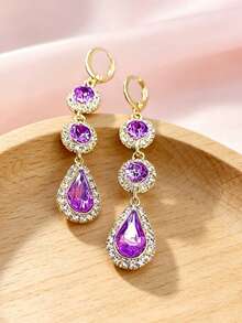 1 Pair Of Fashionable Personalities Long Style Temperament Earrings Suitable For Wedding Parties And Gift Giving ﻿ - White - View 3