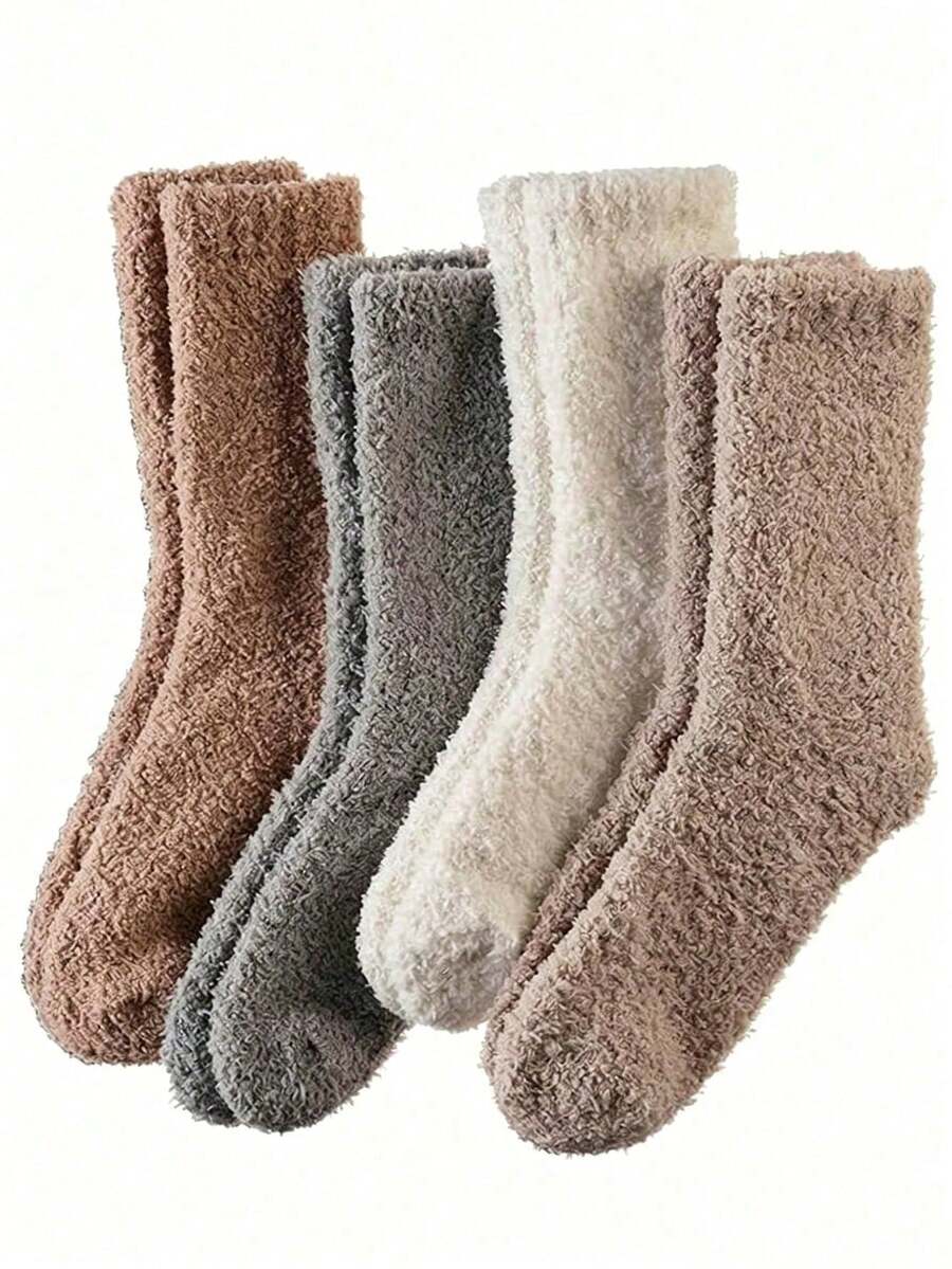 4/2 Pairs Thickened Women's Home Sleep Floor Socks, Maternity Socks, One Size 35-43, Autumn/Winter - Multicolor - View 1
