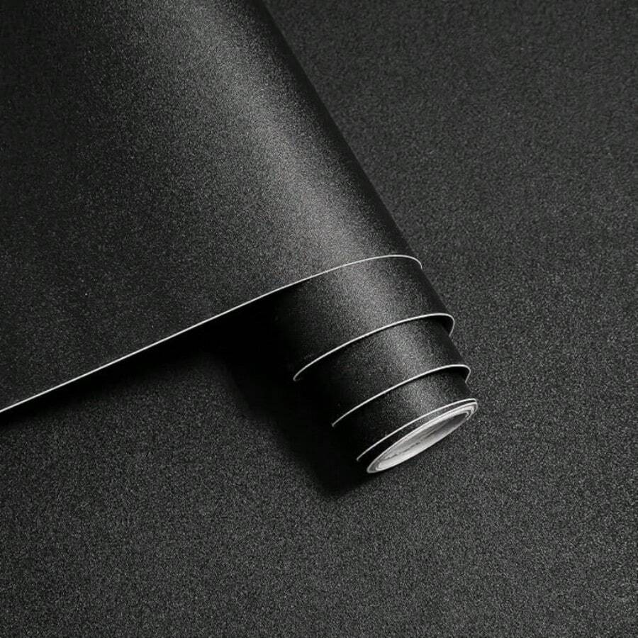 Waterproof Black Matte Vinyl Film - Peel And Stick Sticker For Kitchen Countertops, Cabinet Renovation, Furniture - A - View 1