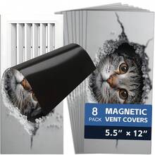 Fun Cartoon Animal Magnetic Ventilation Cover, 12 * 5.5 Inches And 15.5 * 8 Inches, Used As A Flexible PVC Sleeve Cover For Metal Floor, Wall, Ceiling Vents, Ventilation, And Odor Blockers To Prevent Foreign Objects From Falling Off - B - View 59