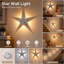 Motion Sensor Star Projection Night Light, Magnetic Cordless LED Lamp, 6 RGB Dimmable Touch Control, USB-C Rechargeable, For Bedroom Closet Hallway Stair Wall Decor - 10*10cm - View 13