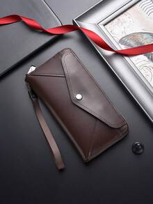 SHABILI New Long Wallet For Men, Zipper Multi-Card Slot Large Capacity Clutch Bag, Fashion Casual Long Wallet For Men - Coffee - View 7
