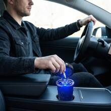 1pc Diamond Car Ashtray, Creative LED Car Ashtray, Night Light Car Ashtray - A - View 7