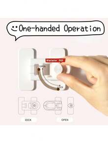Kunci Pintu Kabinet Universal - Pemasangan Tanpa Alat, Cocok Untuk Kabinet, Laci, Kulkas, Kunci Pengaman Anak - Perekat Kuat, Sulit Dibuka Oleh Balita, Bahan - Universal, Kompatibel Dengan Bahan Kayu Dan Logam - MultiWarna - View 7