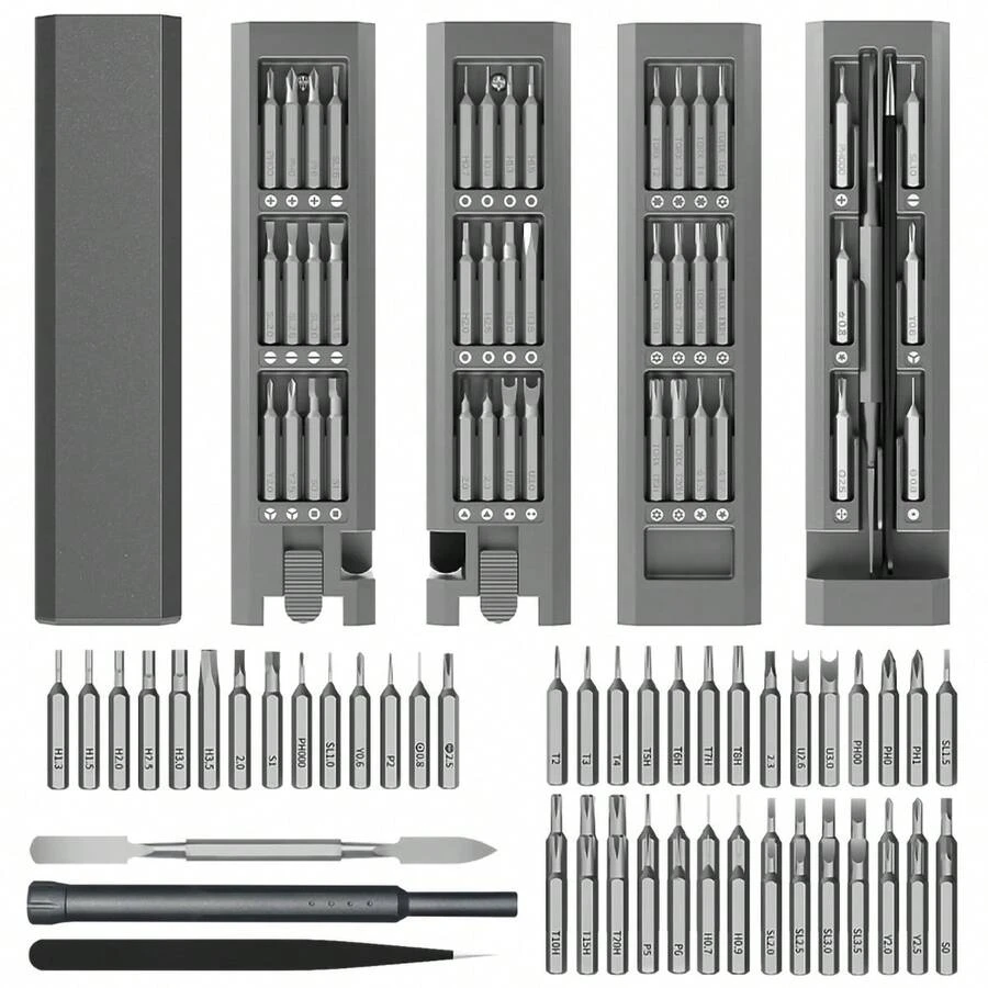 Precision Screwdriver Set, 44-In-1 Premium Magnetic Screwdriver Set, Screwdriver Bit Set With S2 Steel Heads And Detachable Handle, Electronic, Computer, Glasses, Phone, Watch Repair Tool Kit, Suitable For Home, Smart Device, Computer And Phone Repair Mini Toolbox