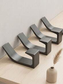 1/2/4/6pcs Matte Black Towel Hooks For Bathrooms, Heavy Duty Wall Mounted Robe Coat Hook Waterproof Rustproof Double Hooks For Hanging Towels Robes Loofah Bags, Home Storage Organizer, Bathroom Accessories - Multicolor - View 1