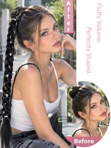 Braided Hair Extension With Star Charms, Long Ponytail Hair Piece For Women, Multiple Colors For DIY Hairstyles And Daily Styling - Multicolor - View 4