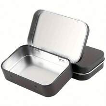 2pcs Black Aluminum Hinged Lidded Cans, Multi-Purpose Mini Storage Boxes, Perfect For Storing Jewelry, Crafts And Small Items. - Multicolor - View 9