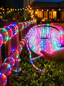 100ft Outdoor LED Light Strip, 720 LED Beads, Connectable, Flexible Tube, 8 Modes, LED Light Strip For Party Decoration, Christmas Atmosphere String Lights, Yard Decoration, Tree Wrap Lights, Christmas Decor, Home Atmosphere String Lights, Suitable For Fireplace, Porch, Patio, Halloween And Outdoor Lighting - One Size - View 4