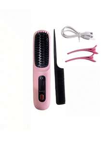 OBOVAY 4/1pc Women's Wireless Straightening Hair Brush Set, Portable USB Rechargeable, Negative Ion Hot Air Brush, Anti-Scald Design, 3 Temperature Settings, 30s Fast Heating, Suitable For All Hair Types, Travel Convenient, Best Christmas Gift - Multiple Styles - View 13