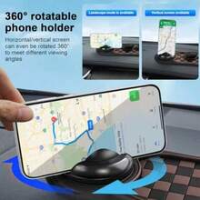 360° Rotating Military Grade Car Anti-Slip Mat - Universal Phone Holder, Hidden Parking Permit Clip, Heat Resistant Dashboard Organizer Tray, Can Hold Keys/Phone/Navigation, Silicone Non-Slip Pad, Strong Grip, No Residue, Durable Car Interior Accessory - A - View 4
