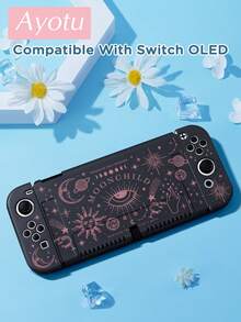 Ayotu 1pc Sun Moon Star Pattern Protective Case For Switch2/Switch NS/Switch OLED Game Console, New Generation TPU Soft Shell, Universal Game Controller Protective Cover, Switch Controller Protective Case, Switch Game Accessories, Anti-Drop, Anti-Slip, Anti-Scratch, Fashionable, Autumn Romantic/Back To School Gift/Valentine's Day Gift/Christmas Gift/Halloween Gift - Multicolor - View 10