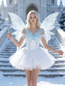 Adult Sized Butterfly Wings And Chiffon Skirt Star Staff, Suitable For Princess Role-Playing Parties And Halloween Costume Props. - Multicolor - View 6