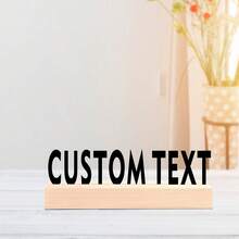 1pc Personalized Name & Address Iron Desktop Ornament With Wooden Base, Customizable Text Content Metal Desktop Decor, Suitable For Indoor Living Room, Bedroom, Game Room, Ideal For Birthday, Thanksgiving, Christmas Decoration - Multicolor - View 5