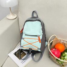 Men's Black Lightweight Nylon Small Backpack, Multi-Pocket Drawstring Design, Adjustable Thick Straps, Outdoor Short Trip Casual Commute Minimalist Mini Backpack - Multicolor - View 7