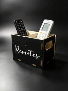 1pc Remote Control Storage Box, TV Remote Control Organizer, Desktop Remote Control Holder, Bedside Wooden Remote Control Box, Bedside Storage Box - Multicolor - View 7