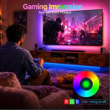 LED Strip Lights - USB RGB Strip Lights With TV LED Backlight, Glow LED Lights. Supports 24-Key APP Control, Suitable For Home, Bedroom, Christmas Parties, And Holiday Wall Decoration Night Light Illumination. - 24-key-aPP Control - View 2